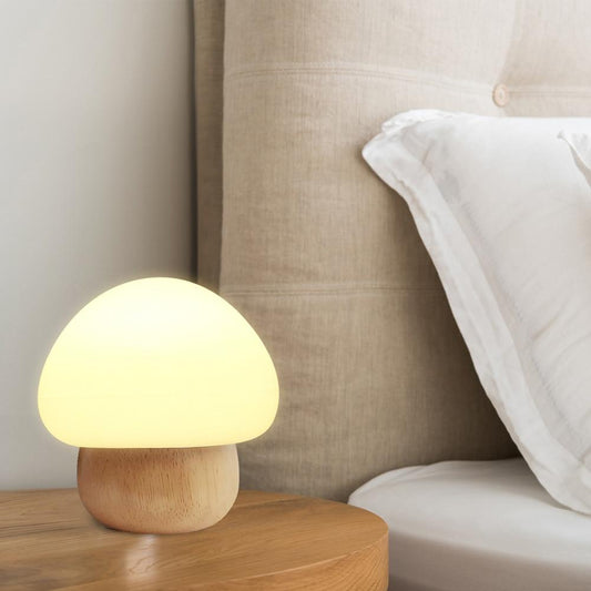 Champi - Holzsockel-Pilzlampe